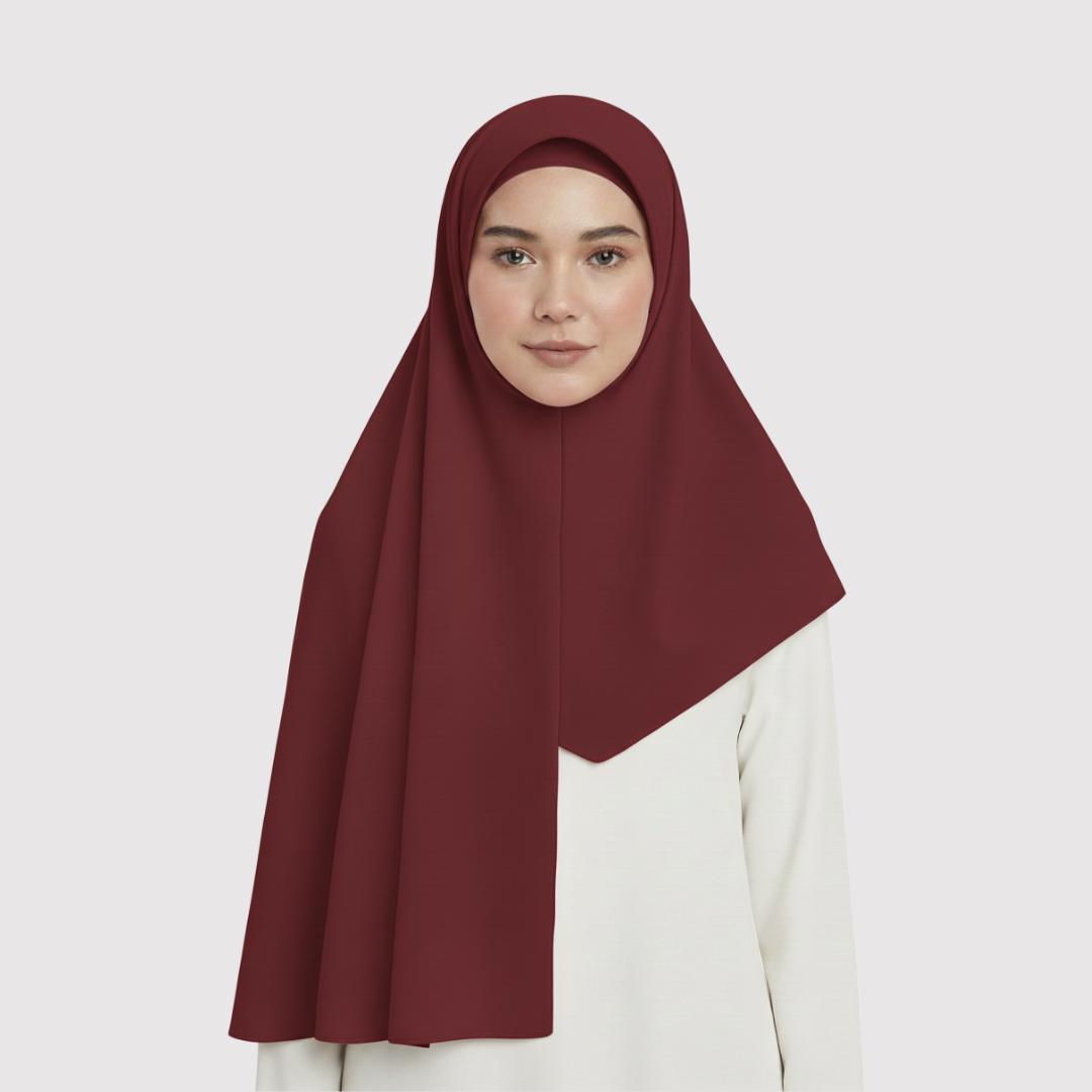 Instant Hijab Dark Red